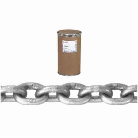 High Test Chain,Straight Link,43 Grade,14 In Trade,800 Ft Length,2600 Lb Load,Carbon Steel,0180412